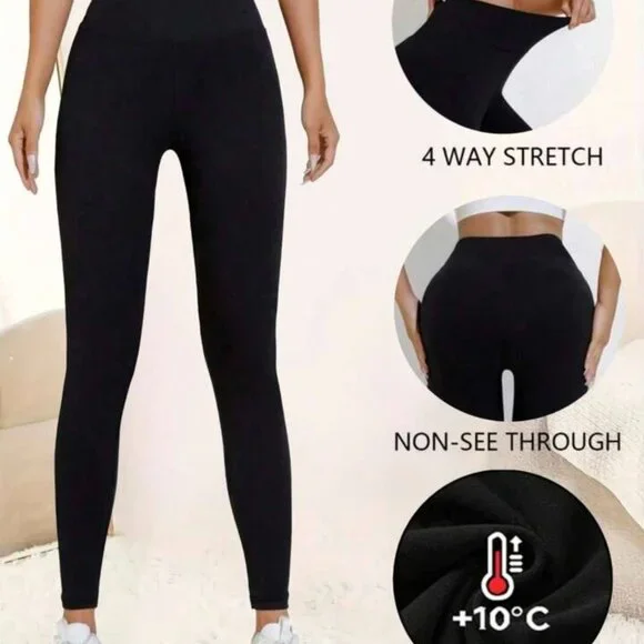 3 Pack Cozy Chic: Reg and Plus Size Thermal Fleece-Lined High-Waisted Leggings - Picture 2 of 9